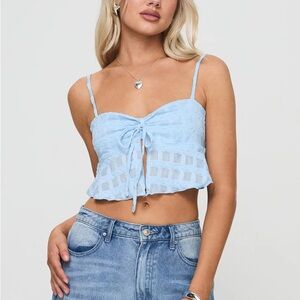 Princess Polly Flicker Blue Crop Top